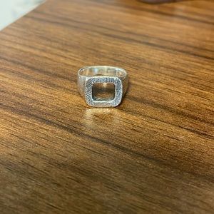 Unisex 925 Silver Signet Ring. Hand carved